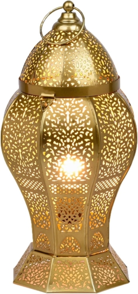 Marrakesch Orient & Mediterran Interior Nachttischlampe Orientalische Deko Tischlampe Nachttischlampe Lampe Jaleel Gold, Leuchtmittel nicht im Lieferumfang enthalten, Handarbeit