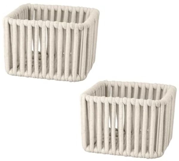 SCHÖNER WOHNEN-Kollektion Aufbewahrungskorb »Zovo S« (Set), Badkörbe mit Baumwoll-Polyester-Kordel für Badutensilien & Kosmetik