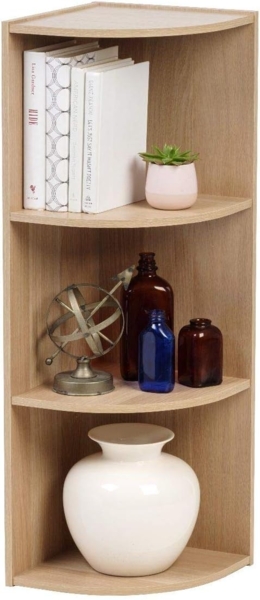 Iris Ohyama, Ecklagereinheit, Bücherregal, 3 feste Regale, massiv, Design, multifunktional, Büro, Eingang, Schlafzimmer, Wohnzimmer – Basic Storage Shelf CX-3C – hellbraun