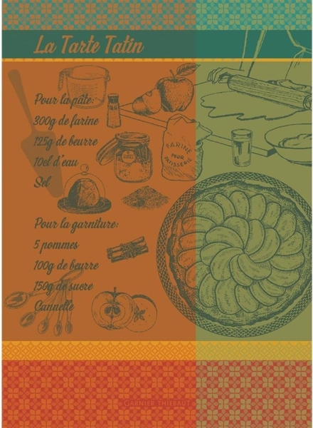 Garnier-Thiebaut Geschirrtuch Tarte Tatin Orange 56x77 cm 100% gekämmte Baumwolle