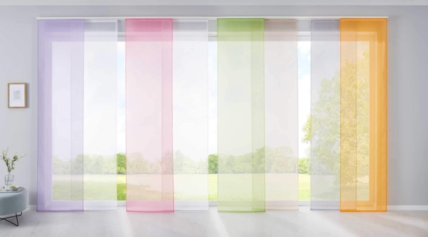 Gardinenbox Schiebegardine, Paneelwagen (2 St), transparent, Flächenvorhänge Voile Transparent inkl. Paneelwagen 85589N2 Bild 2