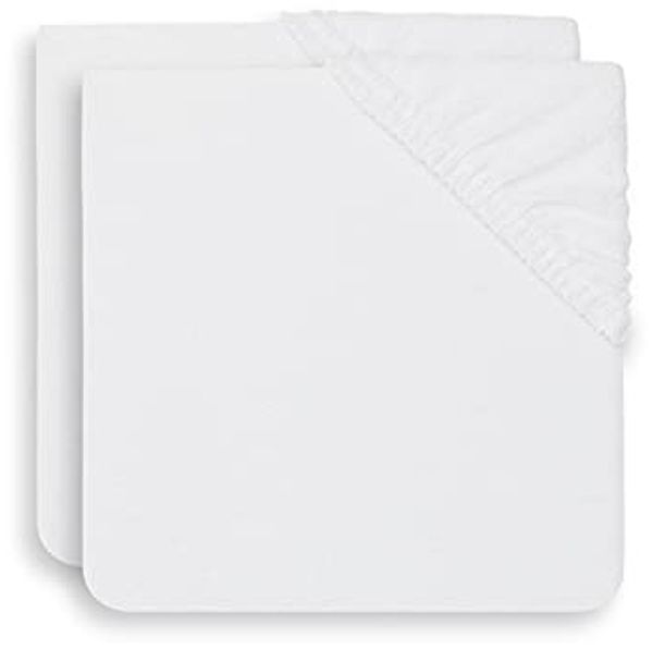 Jollein 2550-503-00001 Wickeltuchabdeckung Frottee 50x70 cm weiß (2er Pack), weiß, 550 g