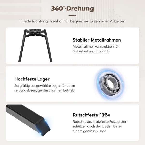 TUKAILAI Esszimmerstühle Drehbar, Drehstuhl esszimmer Kunstleder mit Armlehnen Rückenlehne Gepolsterter Sitz Metallbeine, Armlehnstuhl Küchenstühle Polsterstuhl Sessel für Küche (Grau) Bild 8