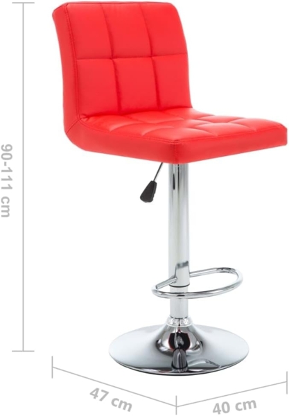 vidaXL Barhocker 2 Stk. Rot Kunstleder [323635] Bild 3