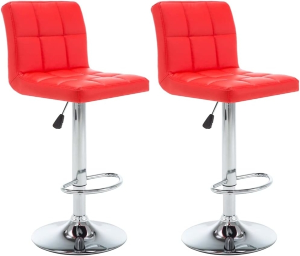 vidaXL Barhocker 2 Stk. Rot Kunstleder [323635] Bild 1