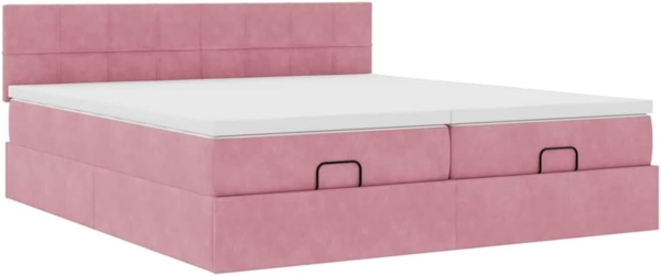 Ottoman-Bett mit Matratzen Rosa 160x200 cm Samt 3312073