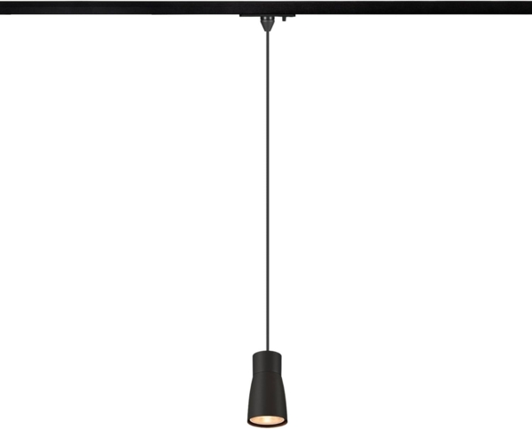 SLV PURI 2.0 Dome, 1~ Pendelleuchte, GU10, Pendellänge 200cm, 1x max. 6W, schwarz - Leuchten mit 1 Phasen Adapter