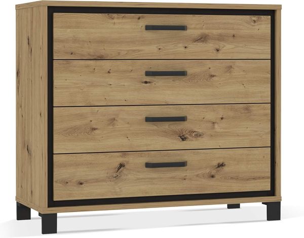 Möbel-Eins TEMMY Kommode, Material Spanplatte, Artisan Eiche Nachbildung