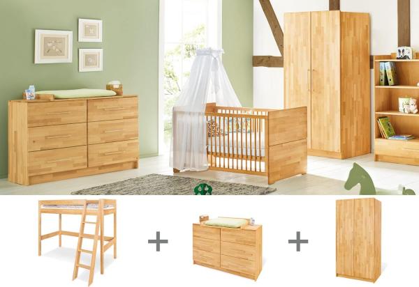 Pinolino Kinderzimmer Set Jugendzimmer 'Natura' extrabreit mit Hochbett, 3-tlg.