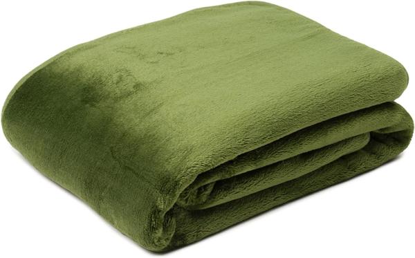 Gözze - Premium Cashmere-Feeling Wohn- und Kuscheldecke, 500 g/m², 220x240 cm - Dunkelgrün