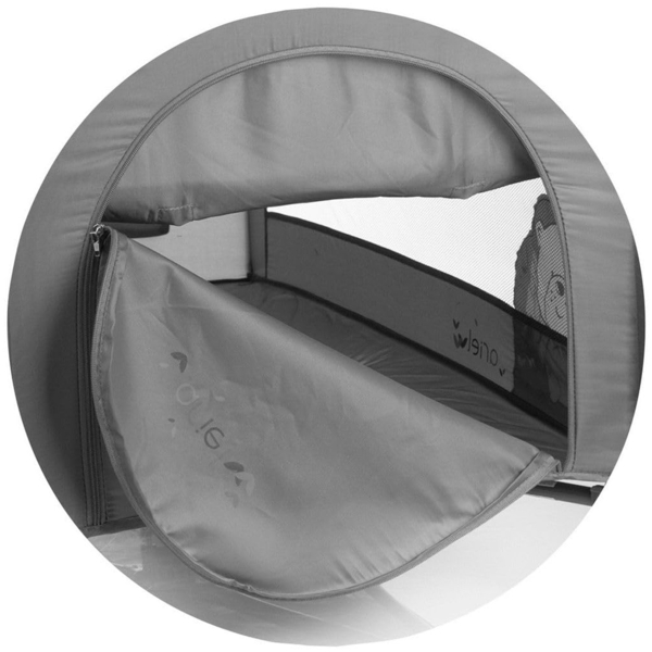 Chipolino Reisebett Ariel, 2 Ebenen, Tragetasche, Seiteneingang, Seitentasche grau grün Bild 3