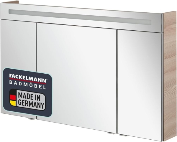 Fackelmann B.CLEVER LED Spiegelschrank 120 cm Braun hell
