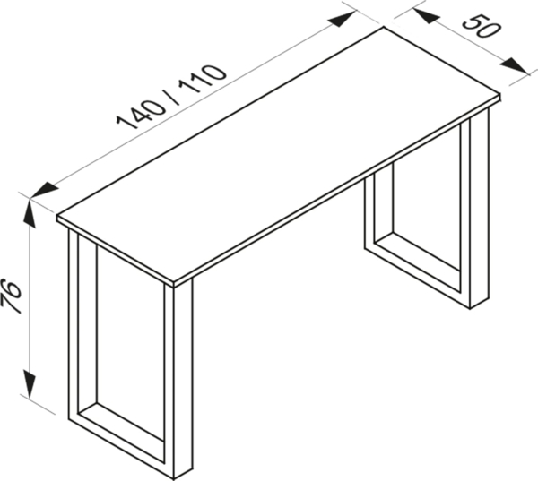 VCM Schreibtisch Lona 919616 Schwarz / Anthrazit H. 76 x B. 110 x T. 50 cm Bild 3