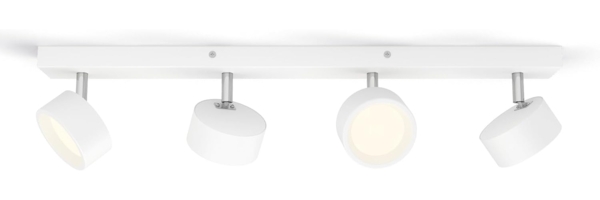 Philips Bracia Spotleuchte, vierflammig, 4x5. 5W, warmweiß, weiß