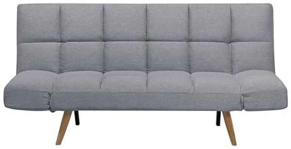Schlafsofa 3-Sitzer Polsterbezug hellgrau INGARO