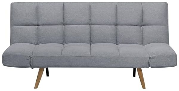 Schlafsofa 3-Sitzer Polsterbezug hellgrau INGARO