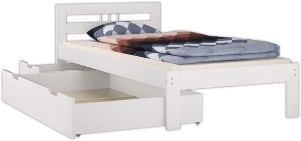 Einzelbett Futonbett 100x200 Kieferbett Massivholz weiß Bettgestell ohne Zubehör 60.64-10 W oR Bild 4