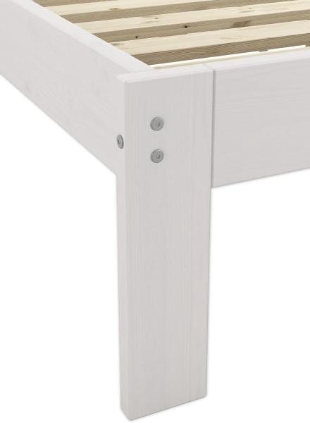 Einzelbett Futonbett 100x200 Kieferbett Massivholz weiß Bettgestell ohne Zubehör 60.64-10 W oR Bild 7