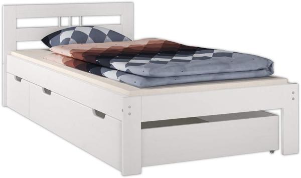 Einzelbett Futonbett 100x200 Kieferbett Massivholz weiß Bettgestell ohne Zubehör 60.64-10 W oR Bild 5