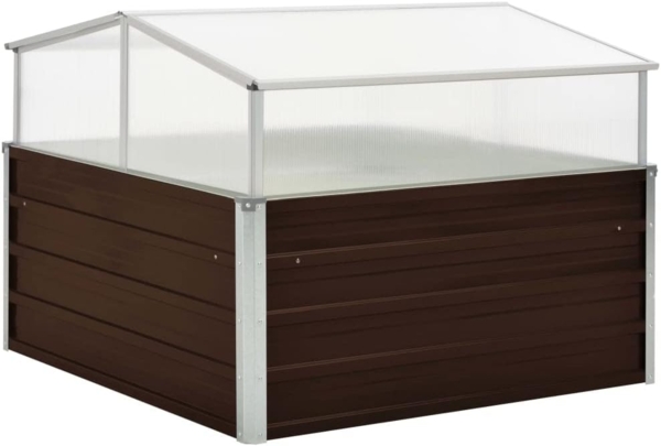vidaXL Gewächshaus Braun 100 x 100 x 85 cm Verzinkter Stahl 45711