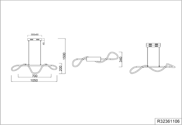 Pendelleuchte ARGOS Silber LED Schlauch Weiß, 3 Stufen Dimmer, Breite 105cm Bild 13