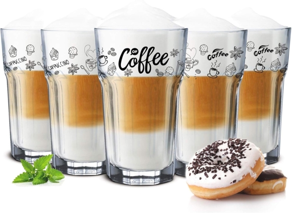 6 Kaffeegläser 300ml Latte Macchiato Gläser Teeggläser Cocktailgläser Caipirinha