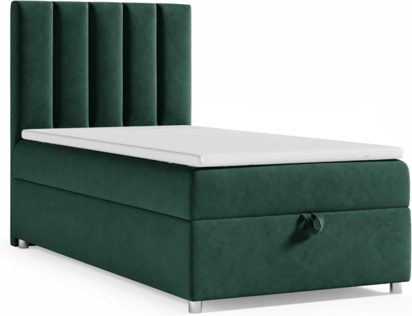 Best for Home Boxspringbett K10 SINGLE mit Bettkasten (Grun 100x200)