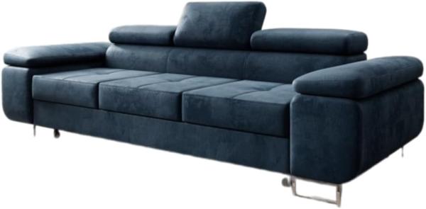 Designer Sofa Siera mit Schlaffunktion (Samt) Blau