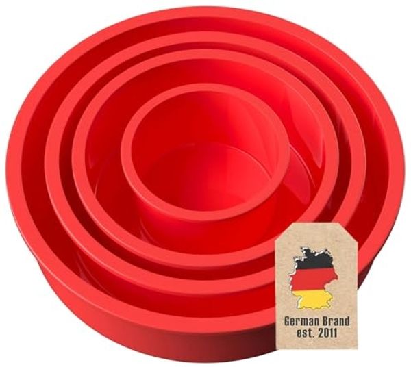 Intirilife Silikonform, (4-tlg), Kuchenbackformen 4er Set Silikon Kuchenbackform Springform Backform