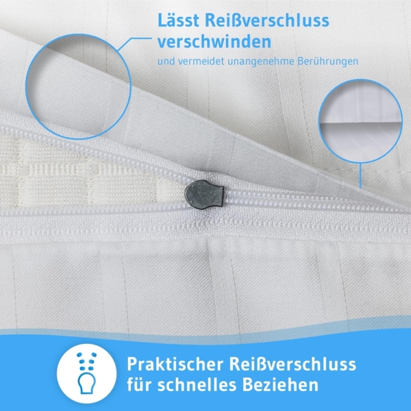 Mako-Satin Bettwäsche Weiß gestreift 135x200 + 80x80 Bild 5