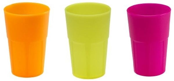 Mojito Design Box von Cocktail glas, Kunststoff, Fluo Farben Gemischt, 0. 35 Liter, 6 Stücke