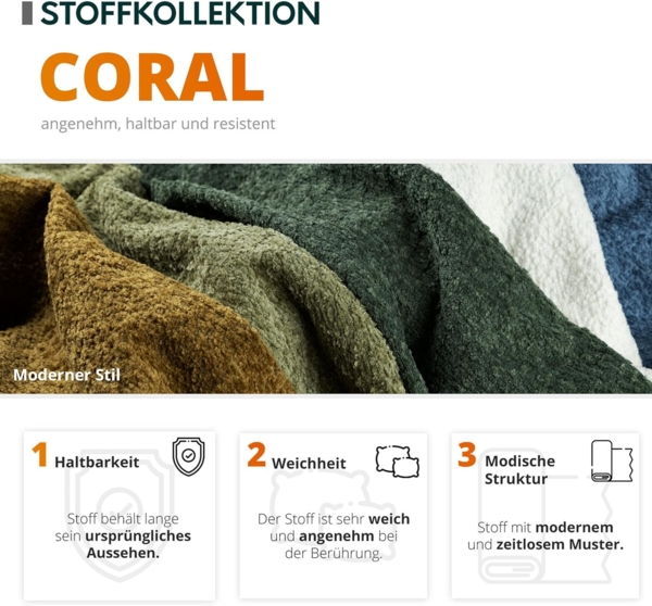 Polsterbett Sokoz Boucle (Farbe: Coral 50, Größe: 140 x 200) Bild 6