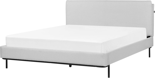 Bett mit Lattenrost CORIO 160 x 200 cm Stoff Hellgrau