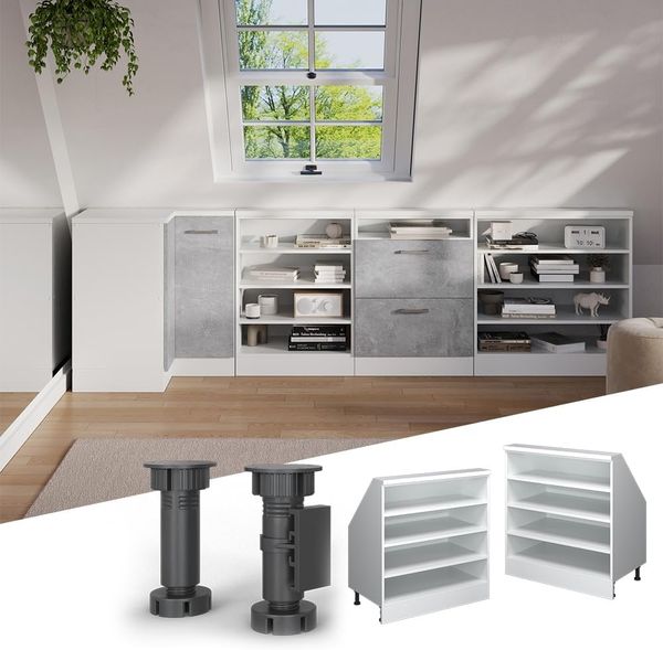 Dachschrägenschrank Rion Weiß 80 x 81.6 cm mit 4 Fächern Vicco Bild 4