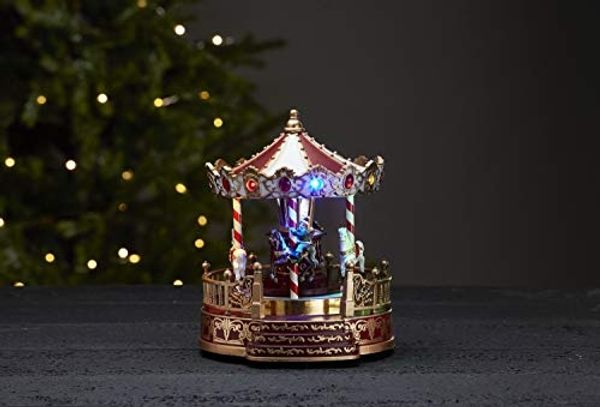 LED Weihnachtsdeko Kidsville, Karussell mit Licht, Musik, Timer