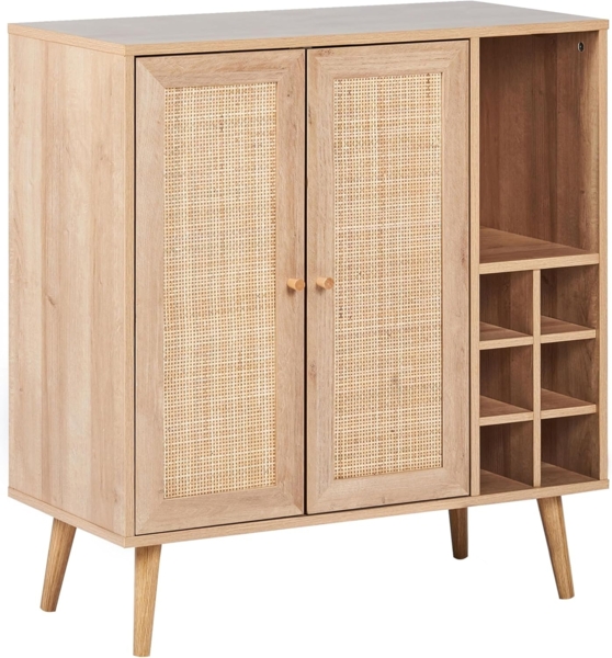 Sideboard Rattan heller Holzfarbton PAGET