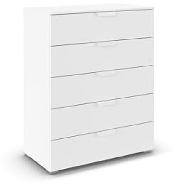 rauch Aditio Box, Kommode, 5 Schubladen, mit Softclose-Funktion, Farbe Weiß, BxHxT 80x100x43cm