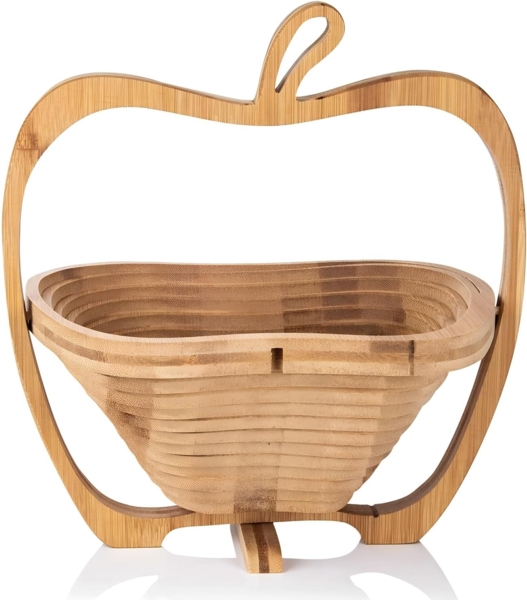 Dimono Obstschale Obstkorb, Bambus, (Faltkorb), Gemüseschale & Topfuntersetzer Bild 3