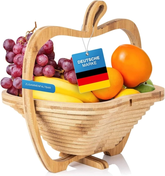 Dimono Obstschale Obstkorb, Bambus, (Faltkorb), Gemüseschale & Topfuntersetzer Bild 9