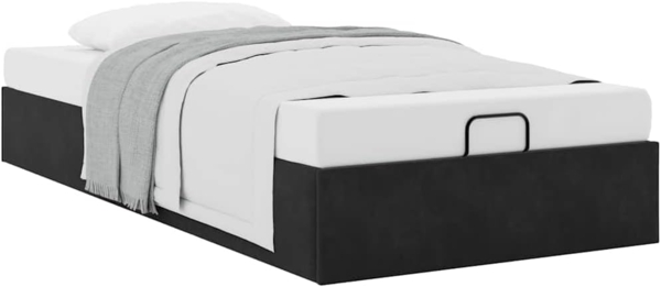 Ottoman-Bett ohne Matratze Schwarz 90x190 cm Samt 3310933