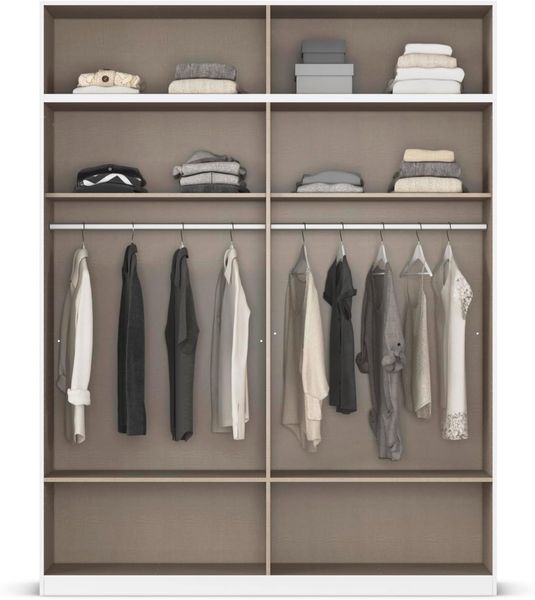 Rauch Möbel Lagoa, Kleiderschrank, Garderobe für Schlafzimmer, Kinderzimmer, Jugendzimmer 8-türig, mit Spiegel, 4 Schubladen, Farbe Grau metallic, Schwarz, Breite 181 Bild 7