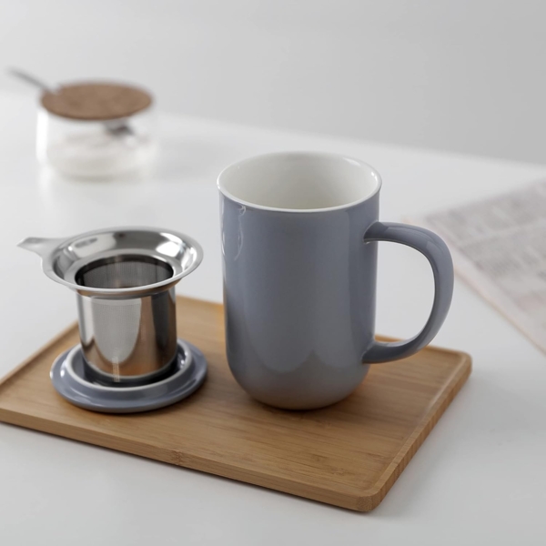 Viva Tasse Balance, Edelstahl, Porzellan, Porzellan, mit Teesieb und Deckel, 500 ml Bild 6