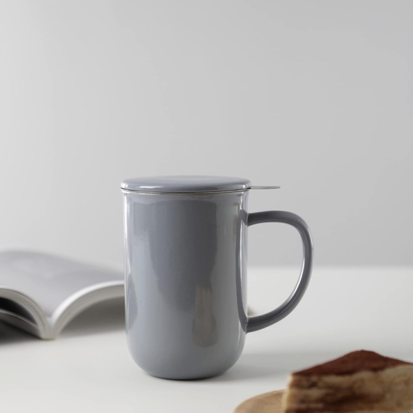 Viva Tasse Balance, Edelstahl, Porzellan, Porzellan, mit Teesieb und Deckel, 500 ml Bild 2