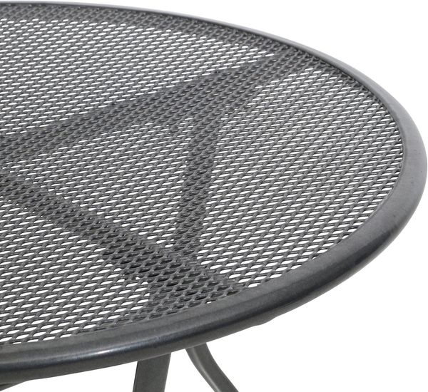 greemotion Gartentisch rund wetterfest, stabiler Stahltisch mit kunststoffummantelter Oberfläche, höhenverstellbar, Bistro Tisch Outdoor, Balkontisch, Esstisch Garten, ? 80x74 cm, eisengrau Bild 6