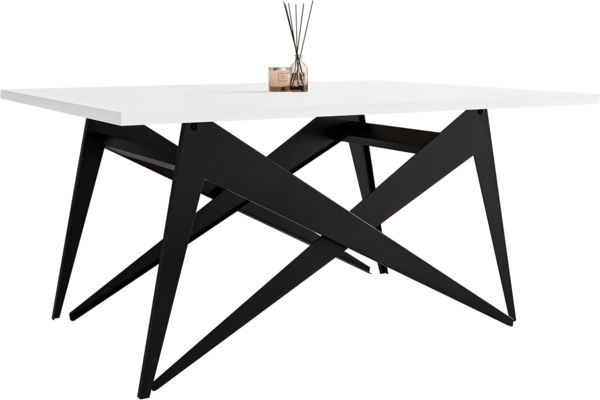 2-in-1 Couchtisch und Esstisch Xorkol (Farbe: Schwarz / Arktisches Weiß) Bild 1