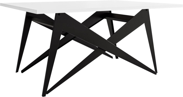 2-in-1 Couchtisch und Esstisch Xorkol (Farbe: Schwarz / Arktisches Weiß) Bild 5