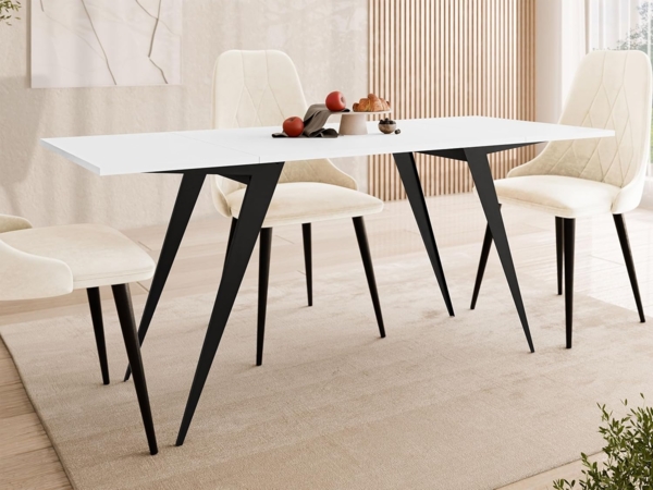 2-in-1 Couchtisch und Esstisch Xorkol (Farbe: Schwarz / Arktisches Weiß) Bild 4