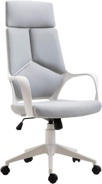 HOMCOM Bürostuhl Ergonomischer Schreibtischstuhl mit Armlehne, Wippfunktion (Drehstuhl, 1 St), mit Netzbespannung Grau