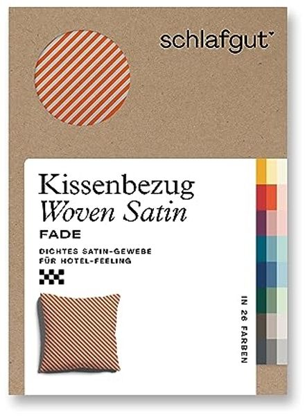 Schlafgut Woven Fade Bettwäsche|Kissenbezug einzeln 80x80 cm| grey-light-red-mid