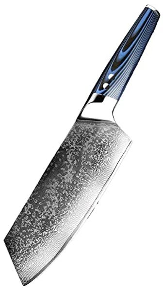 The Blue Knife Das blaue Messer Metzgermesser und Hackmesser sehr scharf Damaszener Stahl